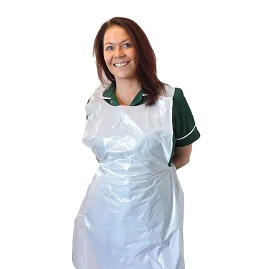 White Flat Pack Disposable Aprons – 32 Micron, 27 x 46 Inch, Extra-Long Ties | Case of 500 (5 x 100)  £ 42.99