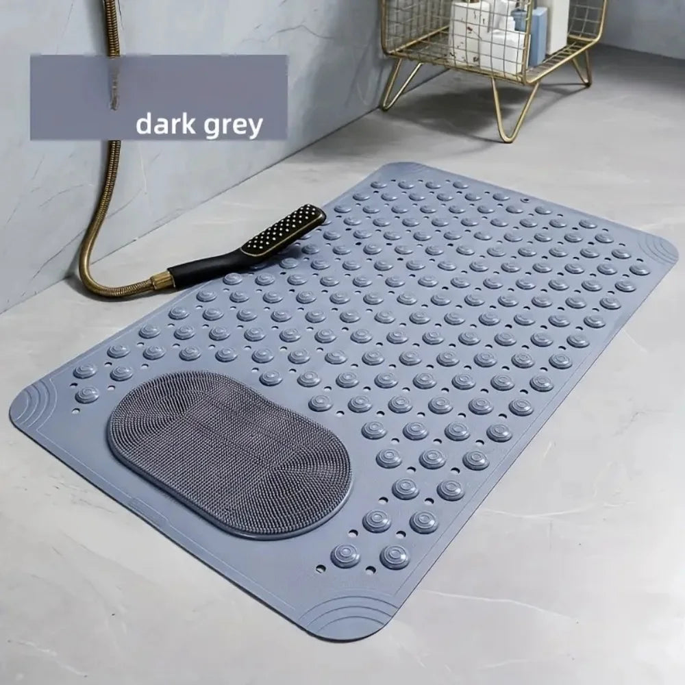 Bathroom Non-Slip Mat Solid Color Massage Mat Home Anti-Slip Suction Cup Carpet Waterproof Dirt-Resistant Toilet Hotel Floor Mat