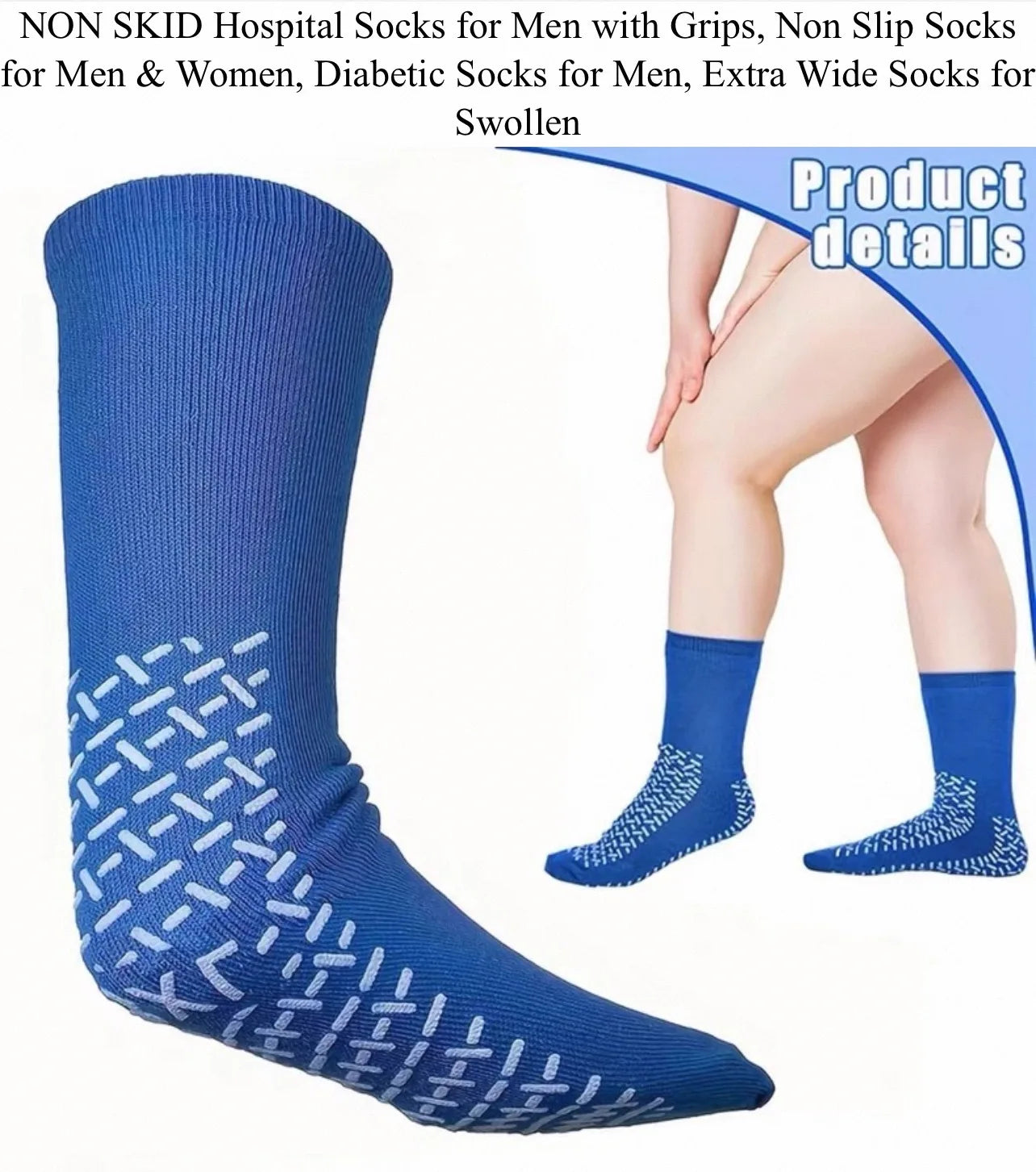 Non- Slip Safety Socks for senior & Diabetic Feet