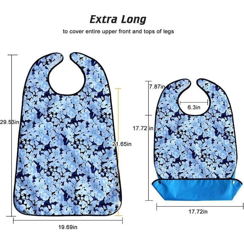Waterproof Washable Adult Dining BIb -3 Packs