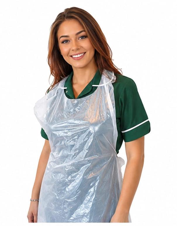 White Flat Pack Aprons - Superior, 15 Micron, 27 x 40 Inch | Case of 1000 (10 x 100) £32.99