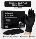 Unigloves Black Pearl Nitrile Gloves -Box Of 100 Disposable Gloves